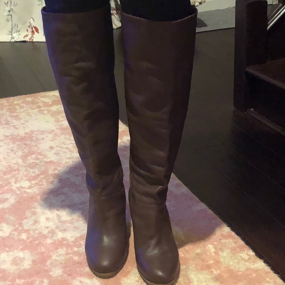 UGG leather wedge boots